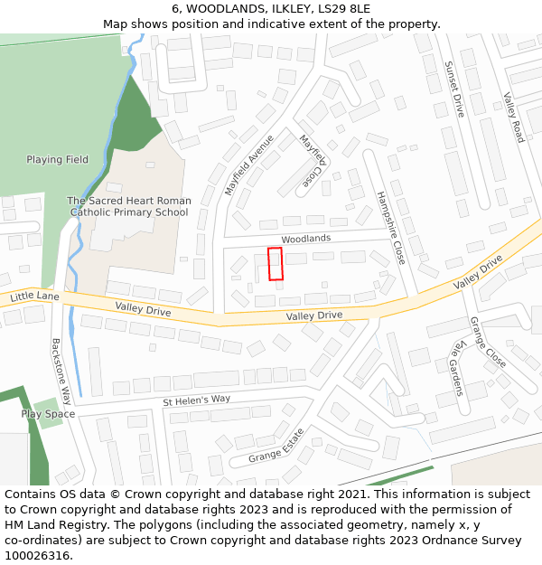 6, WOODLANDS, ILKLEY, LS29 8LE: Location map and indicative extent of plot