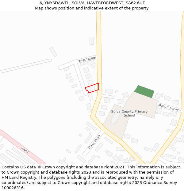 6, YNYSDAWEL, SOLVA, HAVERFORDWEST, SA62 6UF: Location map and indicative extent of plot