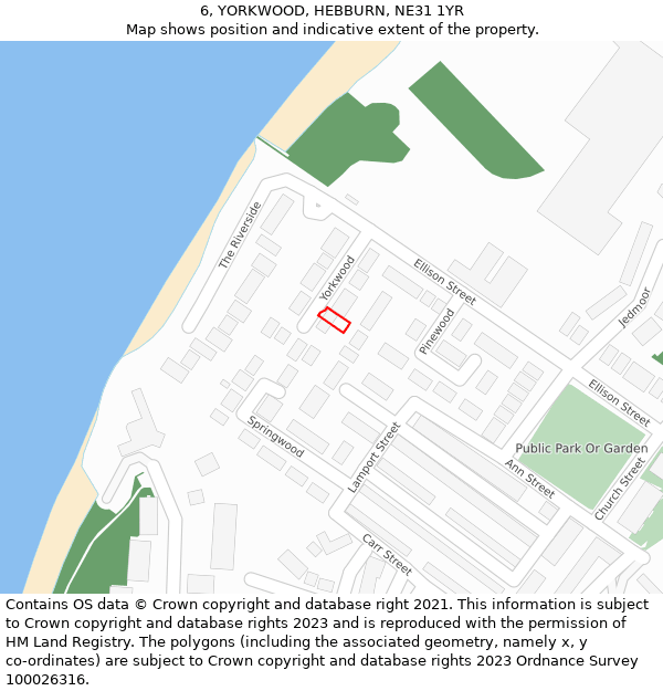6, YORKWOOD, HEBBURN, NE31 1YR: Location map and indicative extent of plot
