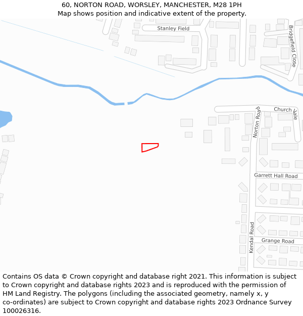 60, NORTON ROAD, WORSLEY, MANCHESTER, M28 1PH: Location map and indicative extent of plot