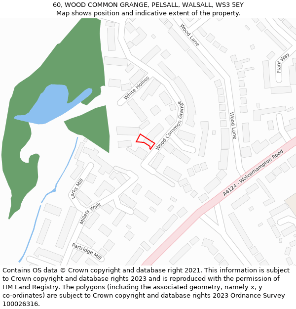 60, WOOD COMMON GRANGE, PELSALL, WALSALL, WS3 5EY: Location map and indicative extent of plot