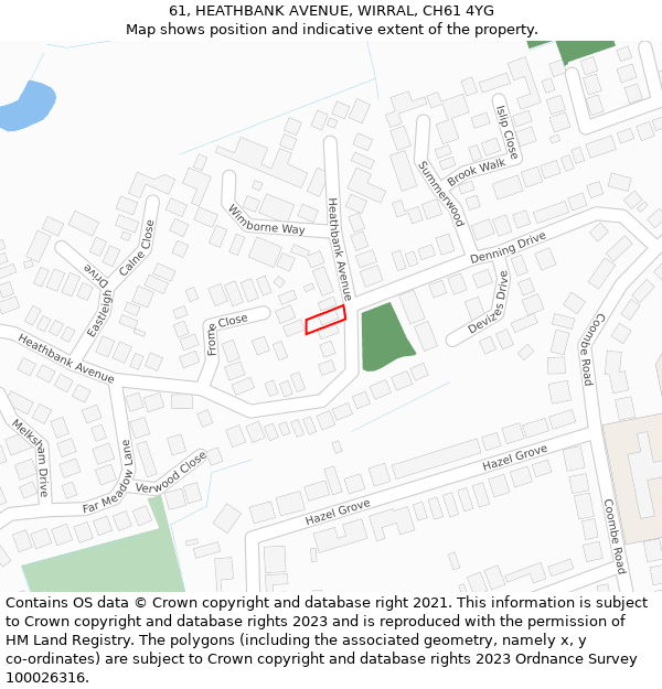 61, HEATHBANK AVENUE, WIRRAL, CH61 4YG: Location map and indicative extent of plot