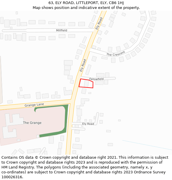 63, ELY ROAD, LITTLEPORT, ELY, CB6 1HJ: Location map and indicative extent of plot