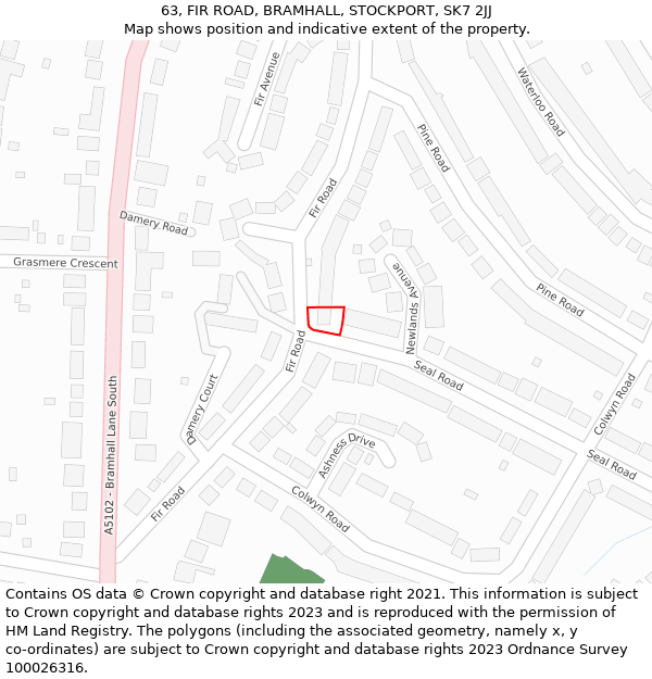 63, FIR ROAD, BRAMHALL, STOCKPORT, SK7 2JJ: Location map and indicative extent of plot