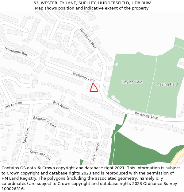 63, WESTERLEY LANE, SHELLEY, HUDDERSFIELD, HD8 8HW: Location map and indicative extent of plot