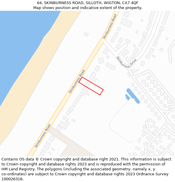 64, SKINBURNESS ROAD, SILLOTH, WIGTON, CA7 4QF: Location map and indicative extent of plot