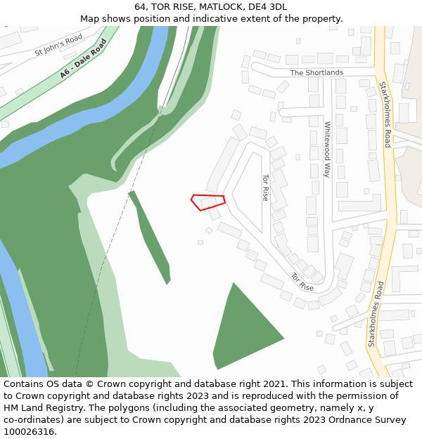 64, TOR RISE, MATLOCK, DE4 3DL: Location map and indicative extent of plot