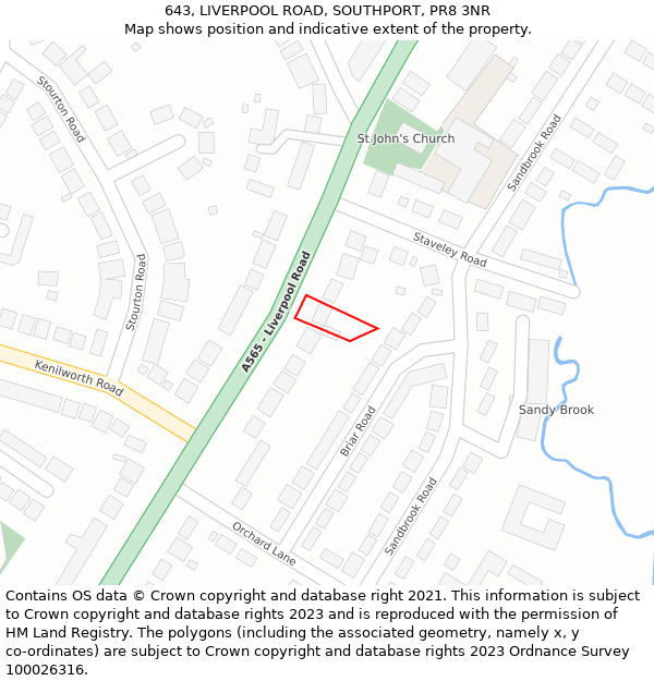 643, LIVERPOOL ROAD, SOUTHPORT, PR8 3NR: Location map and indicative extent of plot
