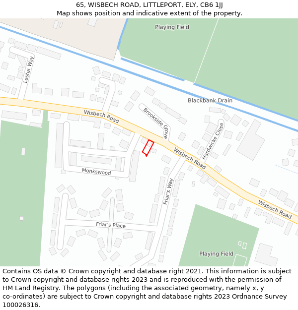 65, WISBECH ROAD, LITTLEPORT, ELY, CB6 1JJ: Location map and indicative extent of plot