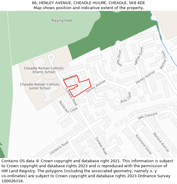66, HENLEY AVENUE, CHEADLE HULME, CHEADLE, SK8 6DE: Location map and indicative extent of plot