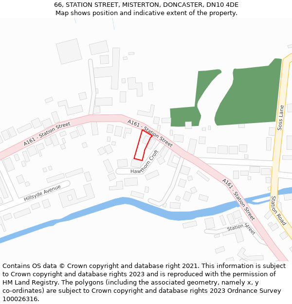 66, STATION STREET, MISTERTON, DONCASTER, DN10 4DE: Location map and indicative extent of plot