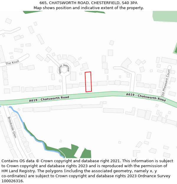 665, CHATSWORTH ROAD, CHESTERFIELD, S40 3PA: Location map and indicative extent of plot