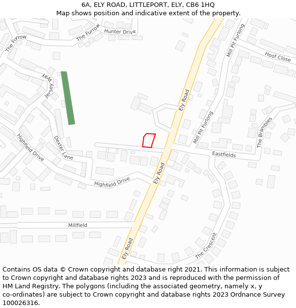 6A, ELY ROAD, LITTLEPORT, ELY, CB6 1HQ: Location map and indicative extent of plot