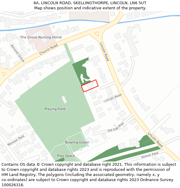 6A, LINCOLN ROAD, SKELLINGTHORPE, LINCOLN, LN6 5UT: Location map and indicative extent of plot