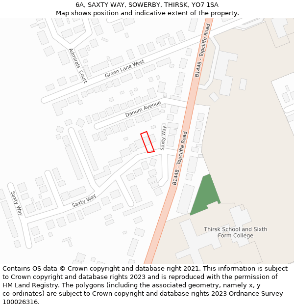 6A, SAXTY WAY, SOWERBY, THIRSK, YO7 1SA: Location map and indicative extent of plot