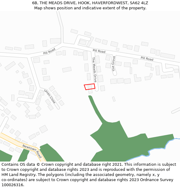 6B, THE MEADS DRIVE, HOOK, HAVERFORDWEST, SA62 4LZ: Location map and indicative extent of plot