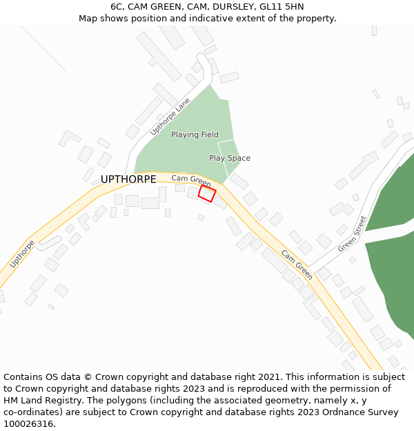 6C, CAM GREEN, CAM, DURSLEY, GL11 5HN: Location map and indicative extent of plot