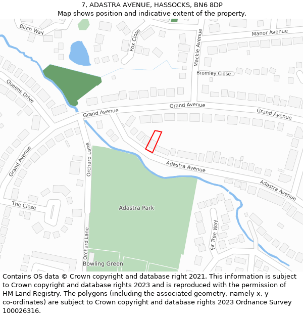 7, ADASTRA AVENUE, HASSOCKS, BN6 8DP: Location map and indicative extent of plot