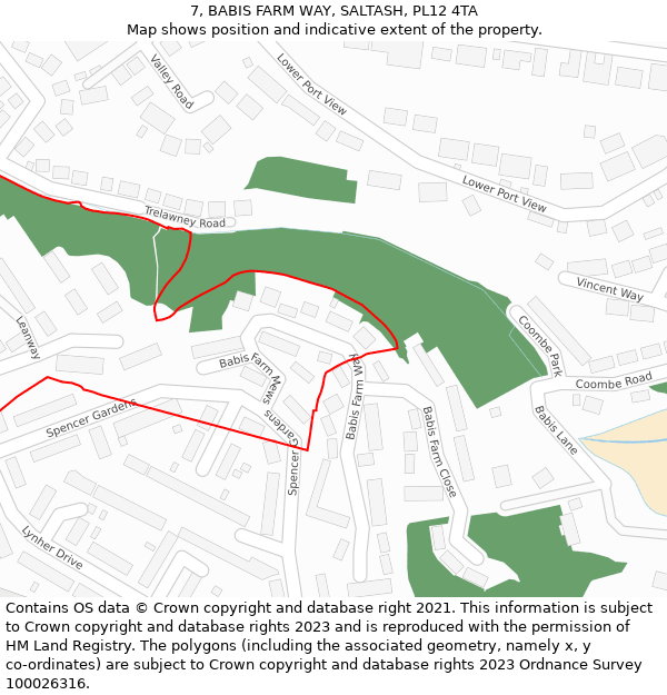 7, BABIS FARM WAY, SALTASH, PL12 4TA: Location map and indicative extent of plot