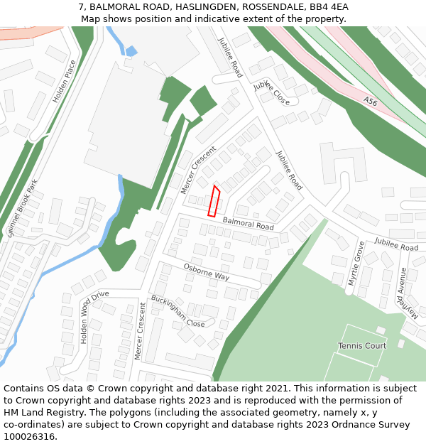 7, BALMORAL ROAD, HASLINGDEN, ROSSENDALE, BB4 4EA: Location map and indicative extent of plot
