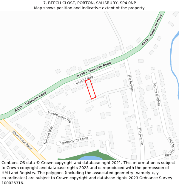 7, BEECH CLOSE, PORTON, SALISBURY, SP4 0NP: Location map and indicative extent of plot