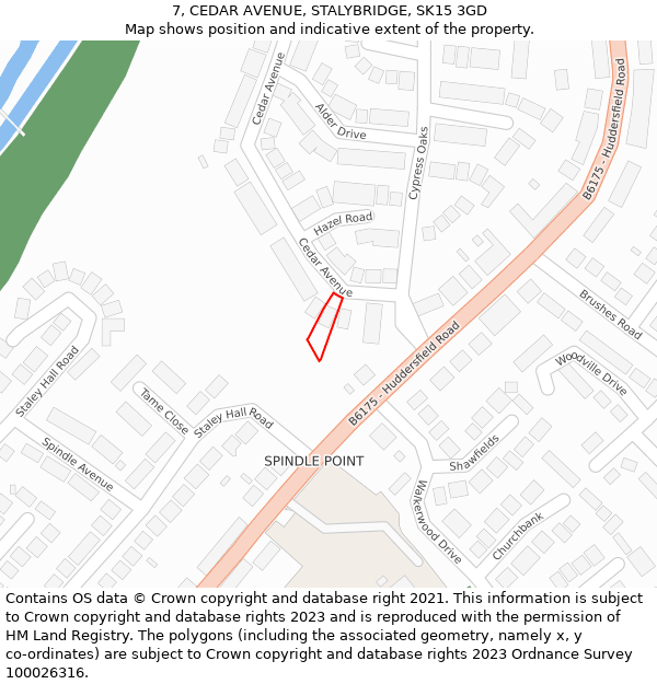 7, CEDAR AVENUE, STALYBRIDGE, SK15 3GD: Location map and indicative extent of plot