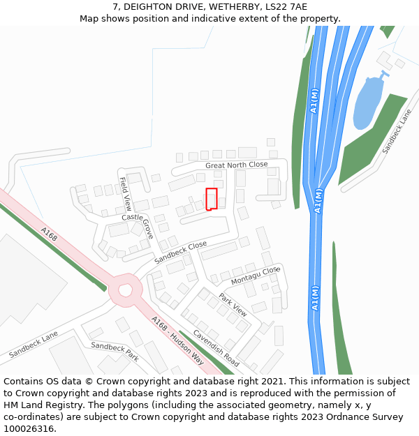 7, DEIGHTON DRIVE, WETHERBY, LS22 7AE: Location map and indicative extent of plot
