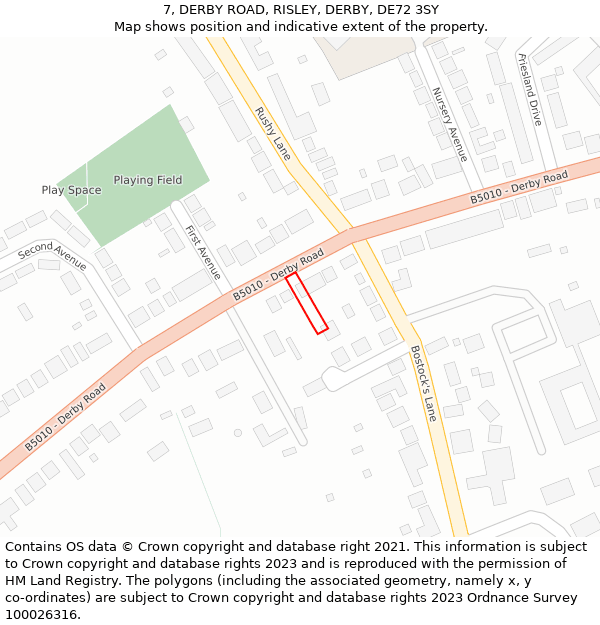 7, DERBY ROAD, RISLEY, DERBY, DE72 3SY: Location map and indicative extent of plot