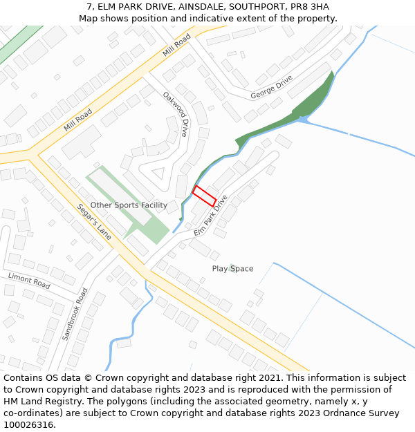 7, ELM PARK DRIVE, AINSDALE, SOUTHPORT, PR8 3HA: Location map and indicative extent of plot