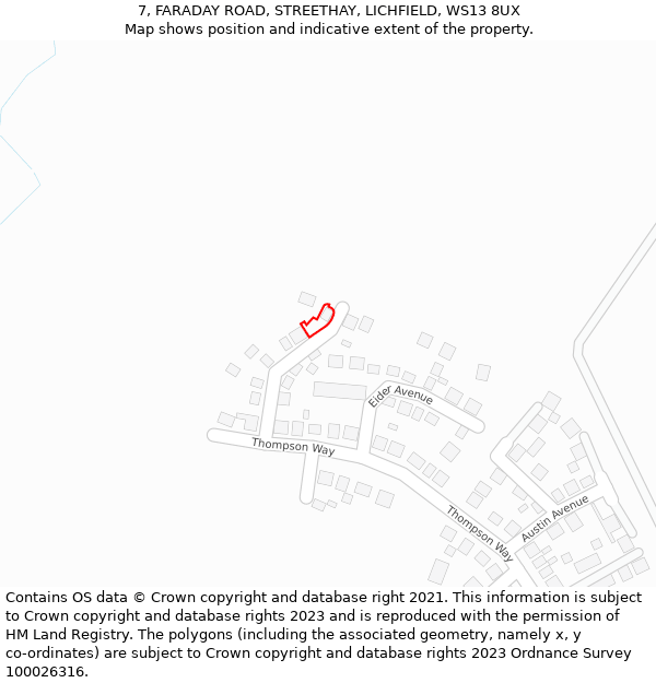 7, FARADAY ROAD, STREETHAY, LICHFIELD, WS13 8UX: Location map and indicative extent of plot