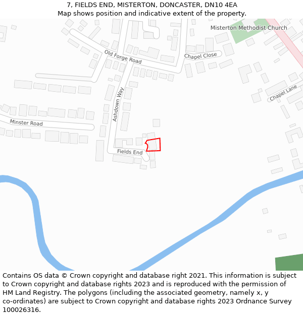 7, FIELDS END, MISTERTON, DONCASTER, DN10 4EA: Location map and indicative extent of plot