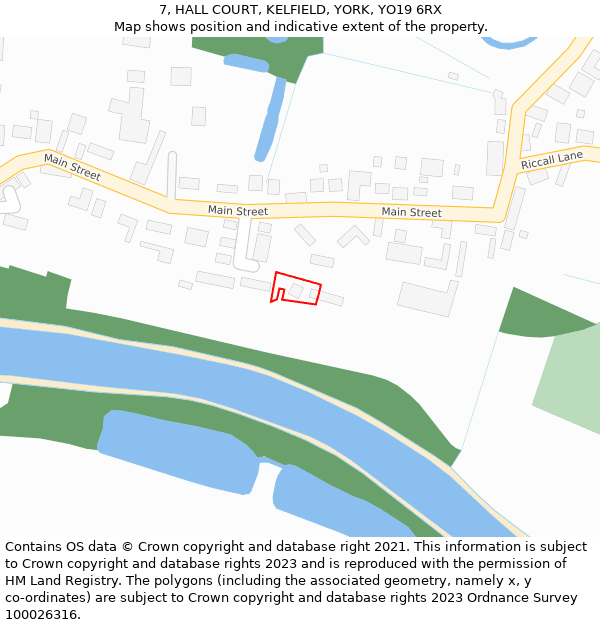 7, HALL COURT, KELFIELD, YORK, YO19 6RX: Location map and indicative extent of plot