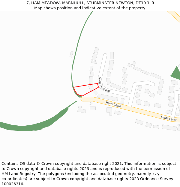 7, HAM MEADOW, MARNHULL, STURMINSTER NEWTON, DT10 1LR: Location map and indicative extent of plot