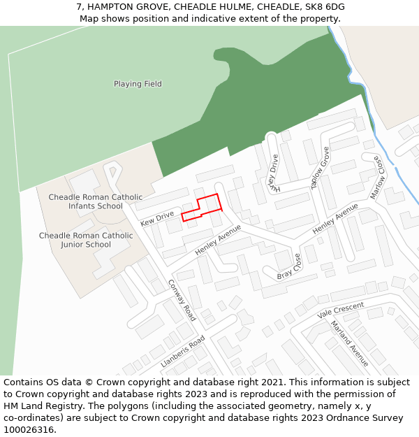 7, HAMPTON GROVE, CHEADLE HULME, CHEADLE, SK8 6DG: Location map and indicative extent of plot