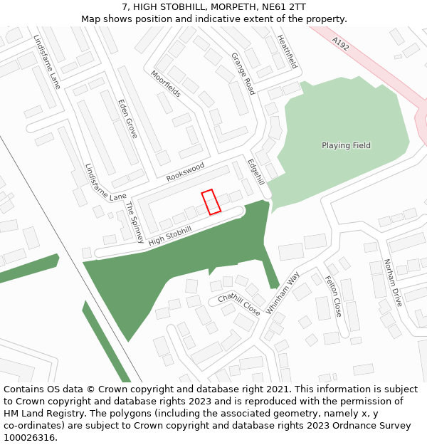 7, HIGH STOBHILL, MORPETH, NE61 2TT: Location map and indicative extent of plot