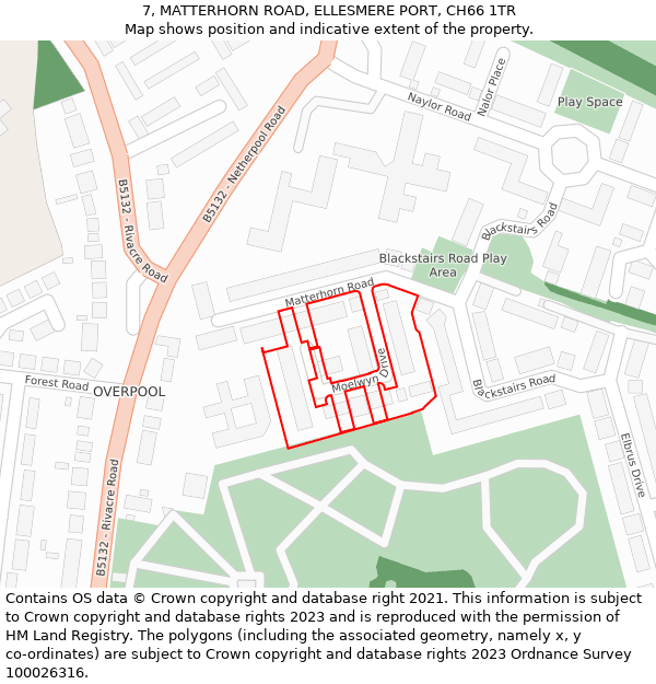 7, MATTERHORN ROAD, ELLESMERE PORT, CH66 1TR: Location map and indicative extent of plot