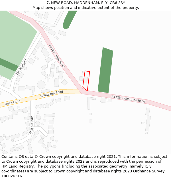 7, NEW ROAD, HADDENHAM, ELY, CB6 3SY: Location map and indicative extent of plot