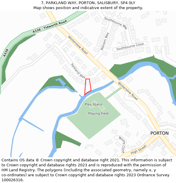 7, PARKLAND WAY, PORTON, SALISBURY, SP4 0LY: Location map and indicative extent of plot