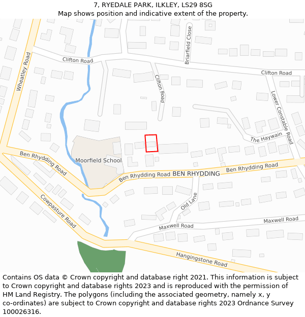 7, RYEDALE PARK, ILKLEY, LS29 8SG: Location map and indicative extent of plot