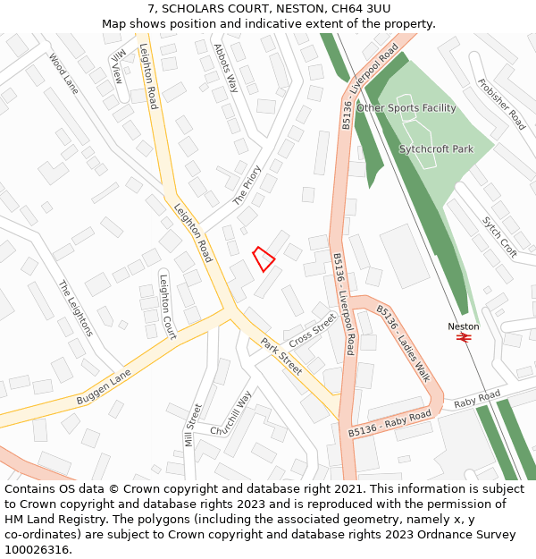 7, SCHOLARS COURT, NESTON, CH64 3UU: Location map and indicative extent of plot