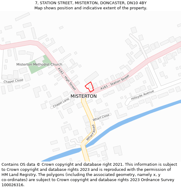 7, STATION STREET, MISTERTON, DONCASTER, DN10 4BY: Location map and indicative extent of plot