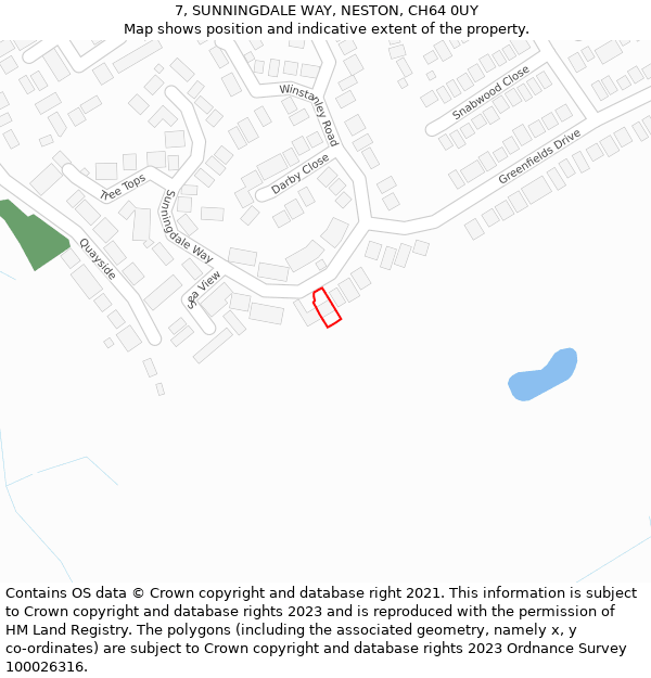 7, SUNNINGDALE WAY, NESTON, CH64 0UY: Location map and indicative extent of plot