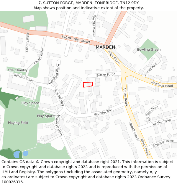 7, SUTTON FORGE, MARDEN, TONBRIDGE, TN12 9DY: Location map and indicative extent of plot