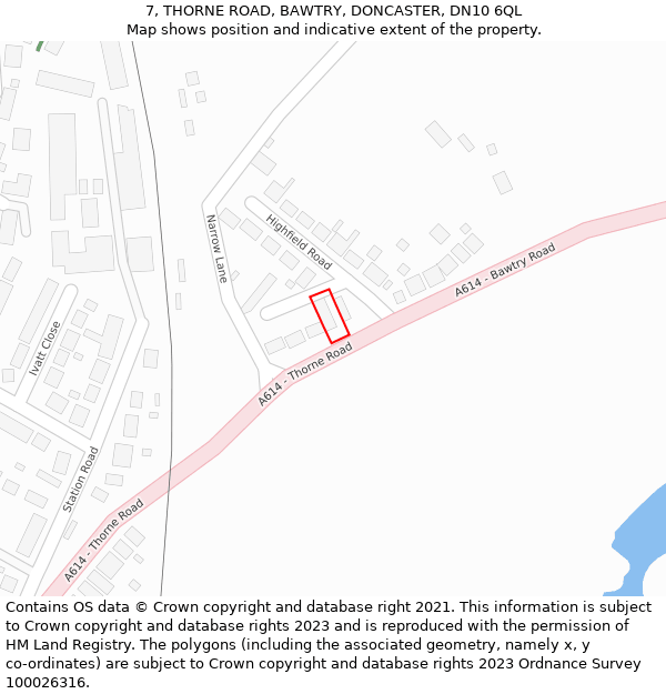 7, THORNE ROAD, BAWTRY, DONCASTER, DN10 6QL: Location map and indicative extent of plot