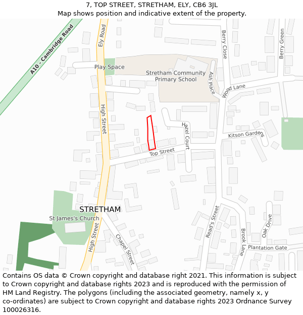 7, TOP STREET, STRETHAM, ELY, CB6 3JL: Location map and indicative extent of plot