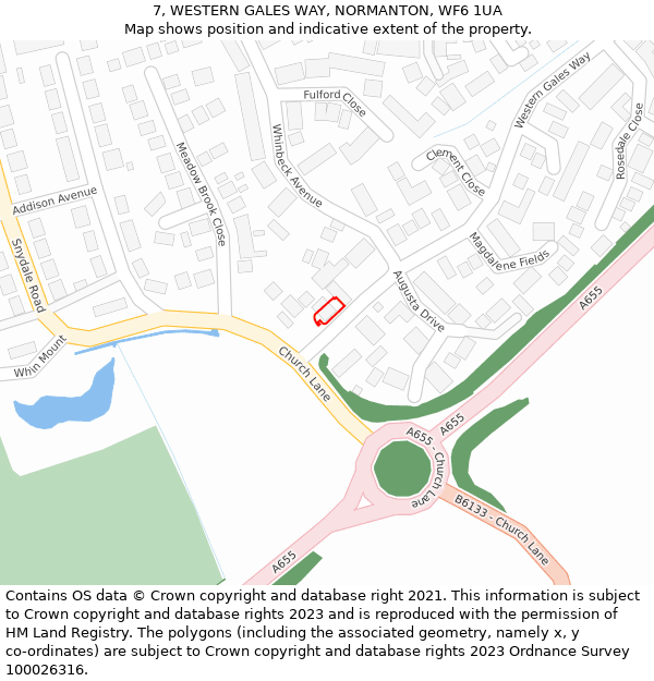 7, WESTERN GALES WAY, NORMANTON, WF6 1UA: Location map and indicative extent of plot