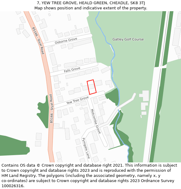 7, YEW TREE GROVE, HEALD GREEN, CHEADLE, SK8 3TJ: Location map and indicative extent of plot