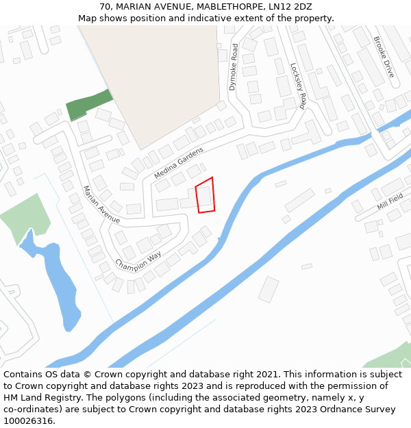 70, MARIAN AVENUE, MABLETHORPE, LN12 2DZ: Location map and indicative extent of plot