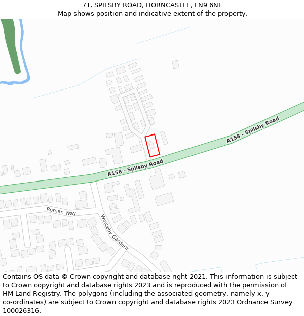 71, SPILSBY ROAD, HORNCASTLE, LN9 6NE: Location map and indicative extent of plot