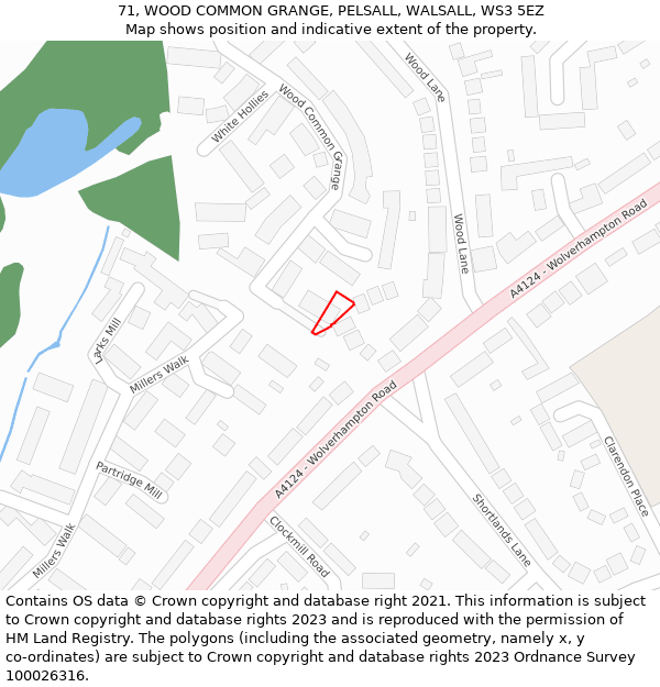 71, WOOD COMMON GRANGE, PELSALL, WALSALL, WS3 5EZ: Location map and indicative extent of plot